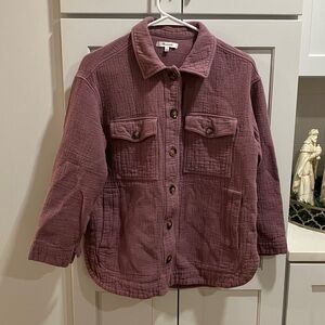 Madewell Women's Waffleback Branner Shirt-Jacket Faded Fig Cotton Shacket